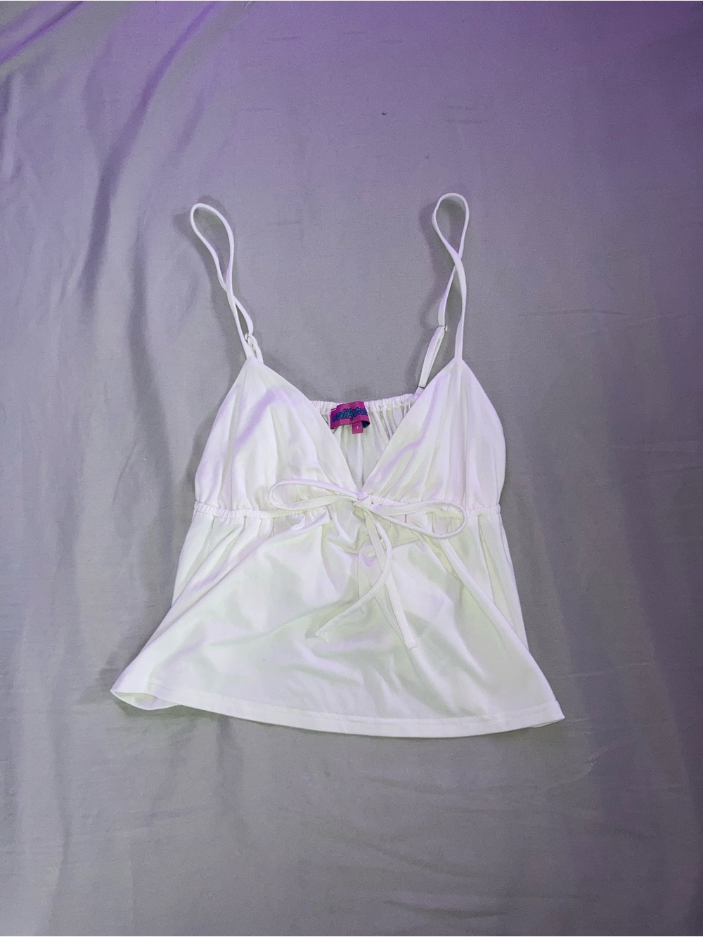 Edikted White Tie-Front Tank Top
